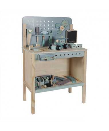 Grand établi en bois avec ceinture porte-outils