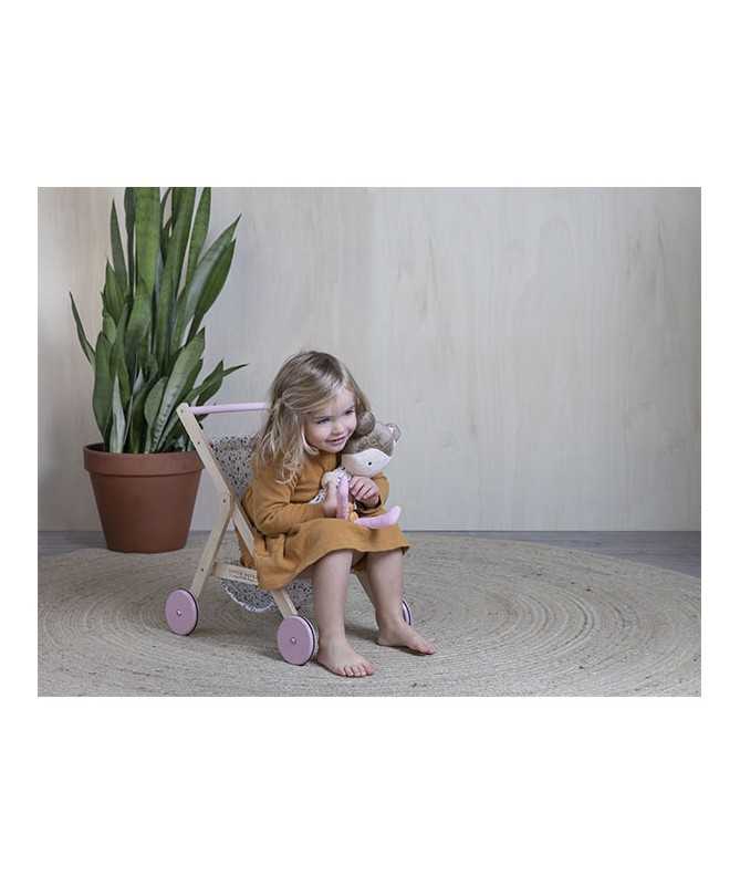 Poussette en bois pour poupées Flowers, Little Dutch - Merci Léonie