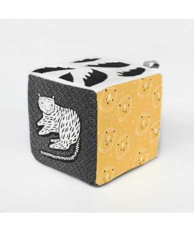 Cube sensoriel - Tissu biologique - Jungle