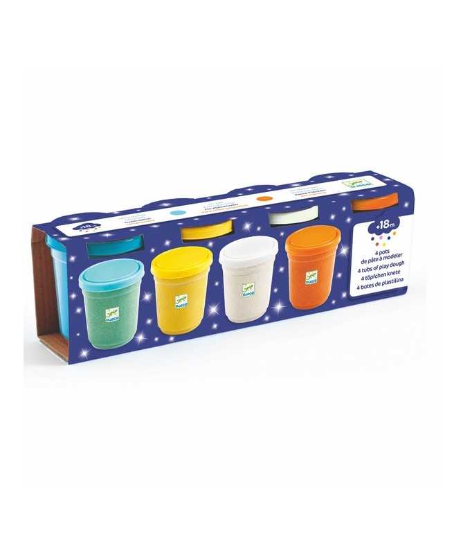 4 pots de pâte à modeler pailletées 4 pots de pâte à modeler pailletées
