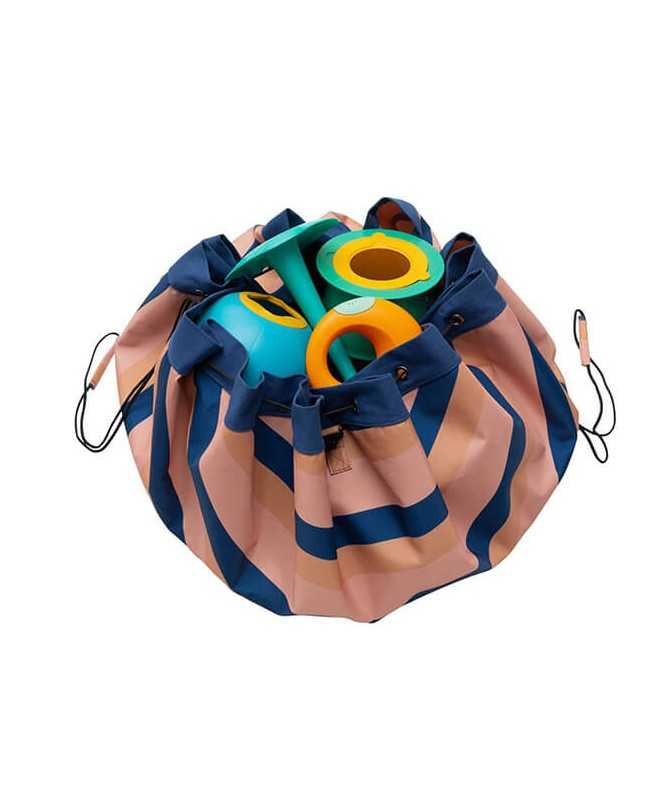 Outdoor - Tapis et sac de jeu - Rayures Mokka Outdoor - Tapis et sac de jeu - Rayures Mokka