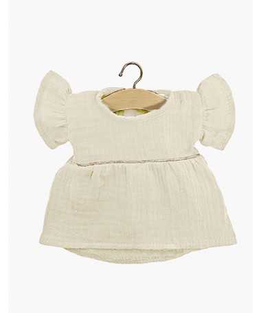 Robe Daisy en coton double gaze - Écru - Poupée Gordis