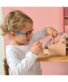 Caisse enregistreuse en bois naturel