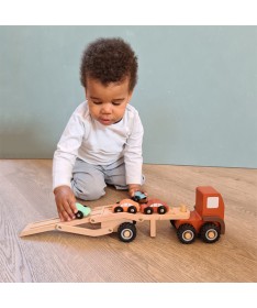 Camion porte voitures en bois