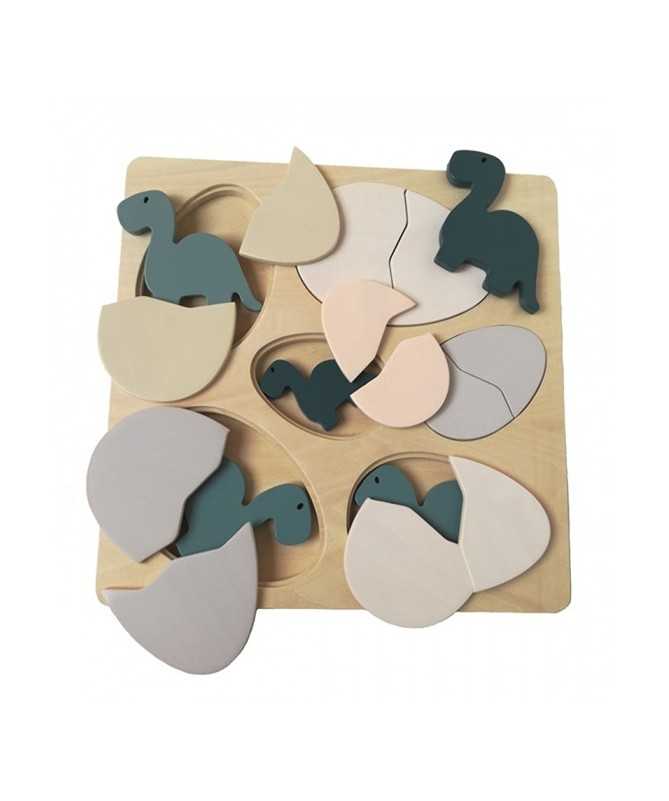 Puzzle en bois - Dino & Oeufs