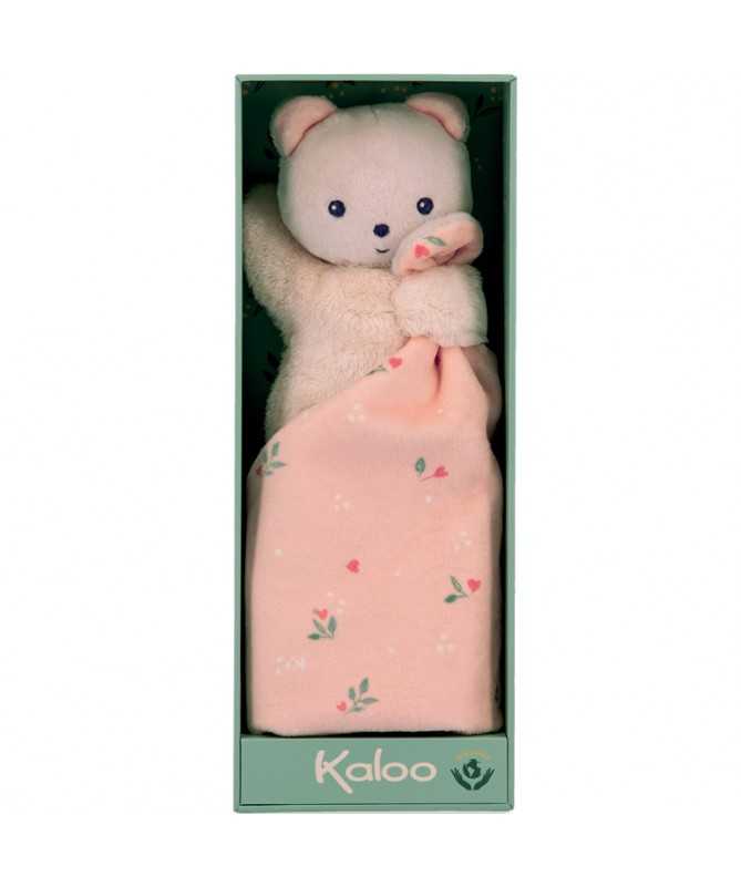 Carré douceur - Doudou ours feuilles d'amour Carré douceur - Doudou ours feuilles d'amour