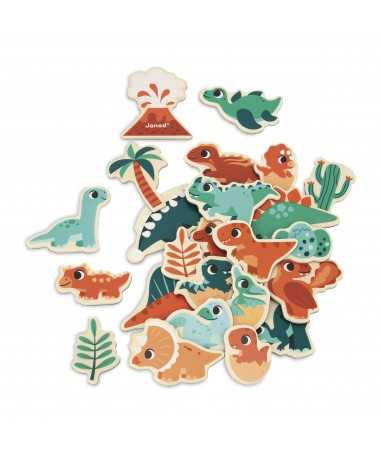 Magnets Dino en bois - 24 pcs