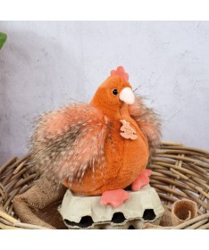 Peluche poule - Les Poulettes PM - Orange