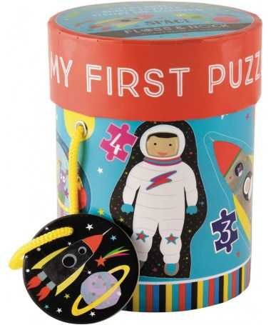 Mon premier puzzle en tube - Espace (3,4,6 et 8 pcs)