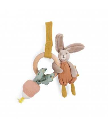 Hochet anneau bois lapin - Trois petits lapins