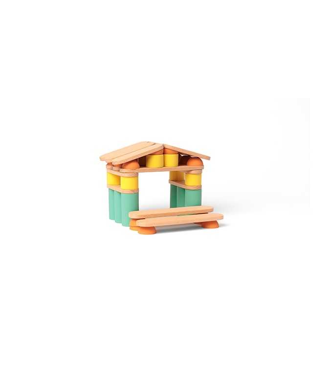 Jouet de construction éducatif en bois - Stix (60 pièces)