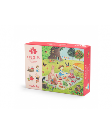 4 mini puzzles des saisons (4x12 pièces) La Grande Famille