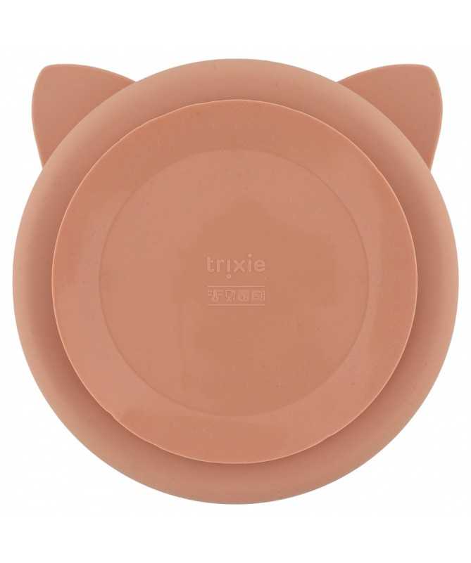 Assiette avec ventouse en silicone et compartiments - Mrs. Cat Assiette avec ventouse en silicone et compartiments - Mrs. Cat
