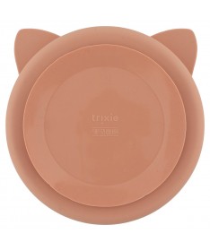 Assiette avec ventouse en silicone et compartiments - Mrs. Cat