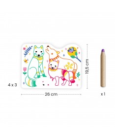 Coloriages à réveler - Familles de la forêt