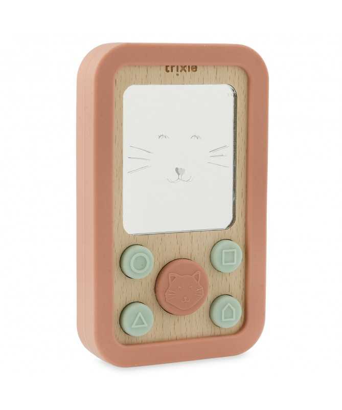 Téléphone en silicone et bois - Mrs. Cat Téléphone en silicone et bois - Mrs. Cat