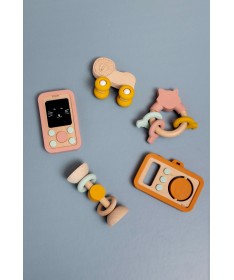 Téléphone en silicone et bois - Mrs. Cat