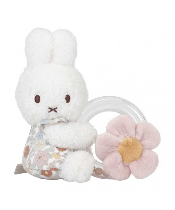 Hochet Miffy avec anneau - Vintage Flowers Hochet Miffy avec anneau - Vintage Flowers