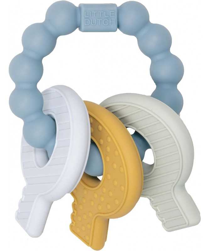 Jouet de dentition clefs en silicone - Bleu Jouet de dentition clefs en silicone - Bleu