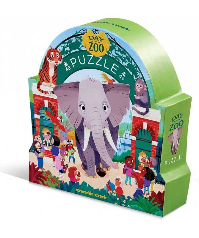 Puzzle - Une journée au zoo - 48 pièces - 4a+ - %