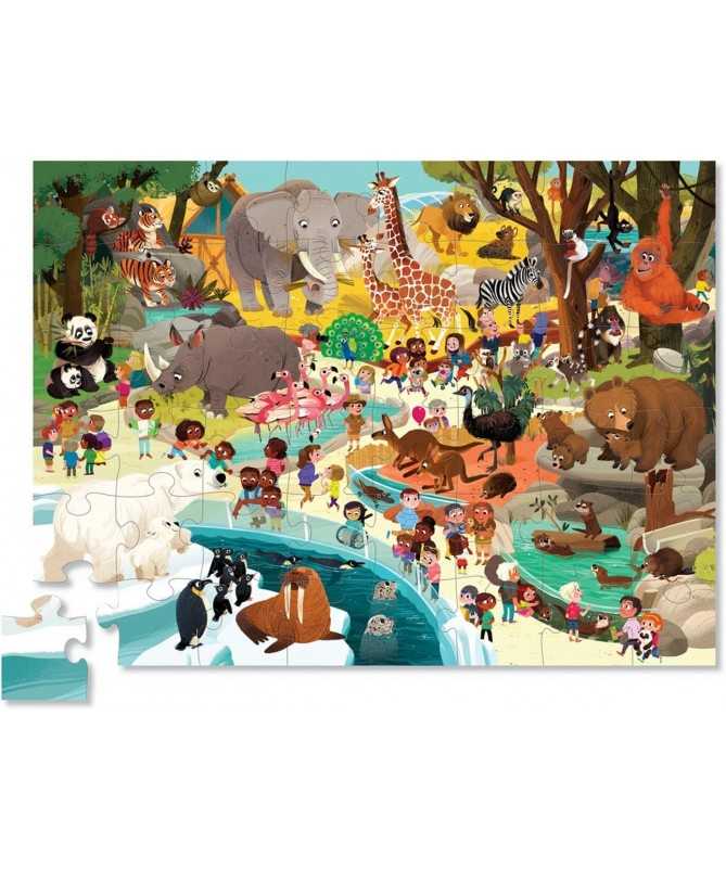 Puzzle - Une journée au zoo - 48 pièces - 4a+ - %