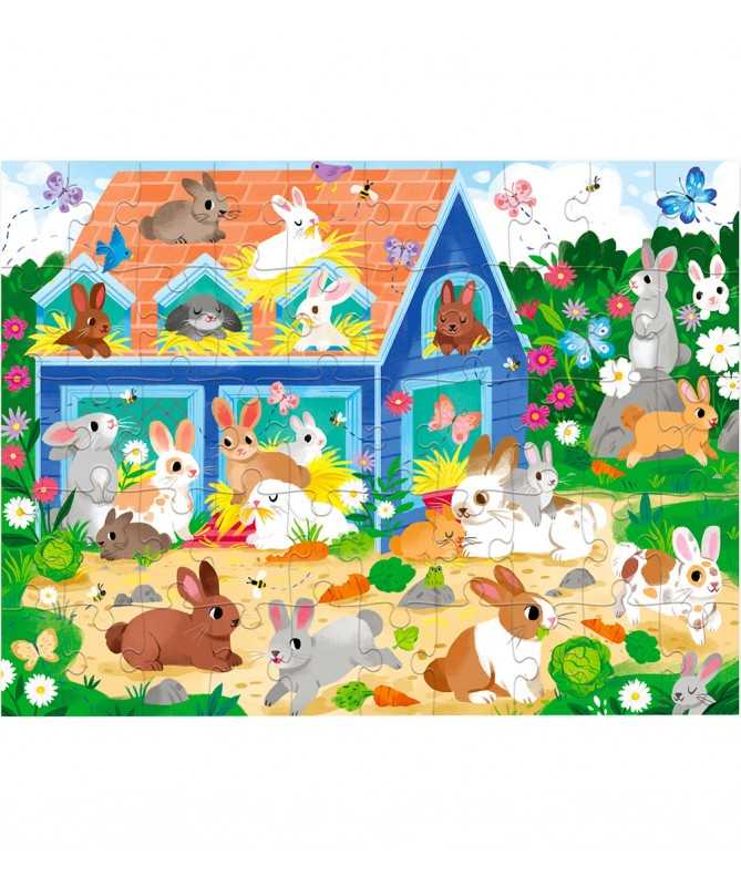 Puzzle maison - 50 pièces - La maison des lapins - 5a+ - % Puzzle maison - 50 pièces - La maison des lapins - 5a+ - %