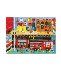 Puzzle maison - 24 pcs - La station des pompiers - 3a+