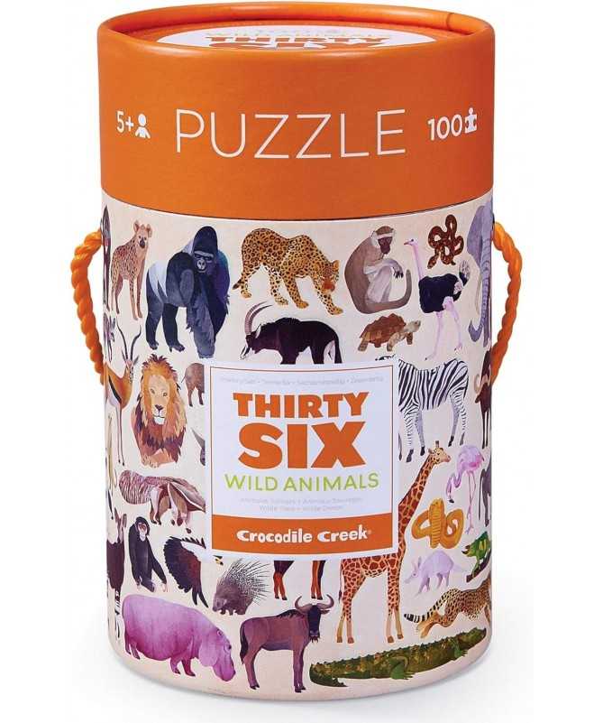 Puzzle 36 animaux - 100 pièces - Animaux de la savane - 5a+ Puzzle 36 animaux - 100 pièces - Animaux de la savane - 5a+