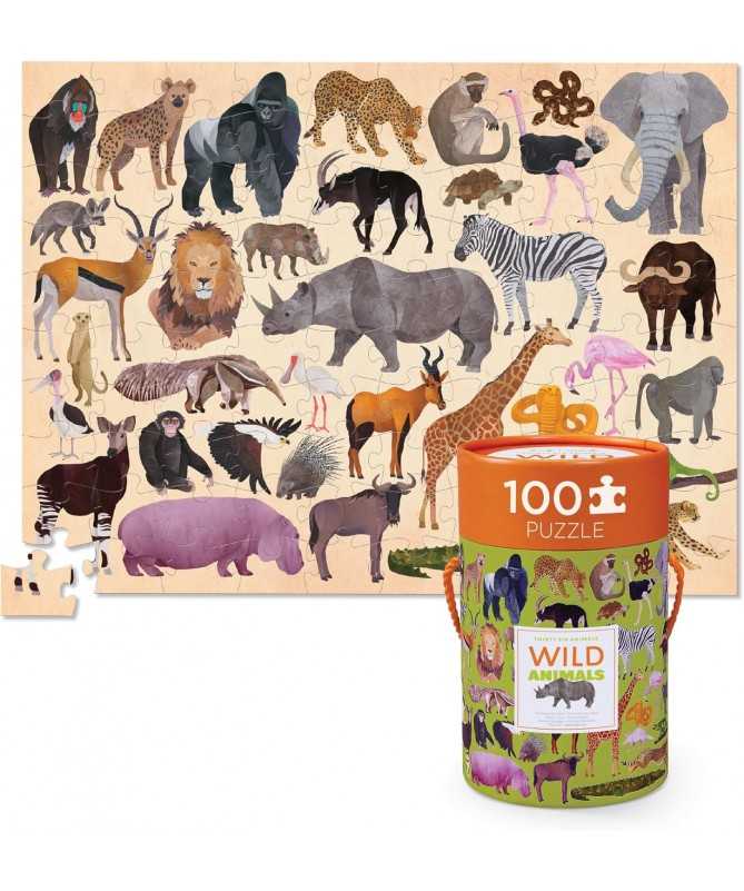 Puzzle 36 animaux - 100 pièces - Animaux de la savane - 5a+ Puzzle 36 animaux - 100 pièces - Animaux de la savane - 5a+