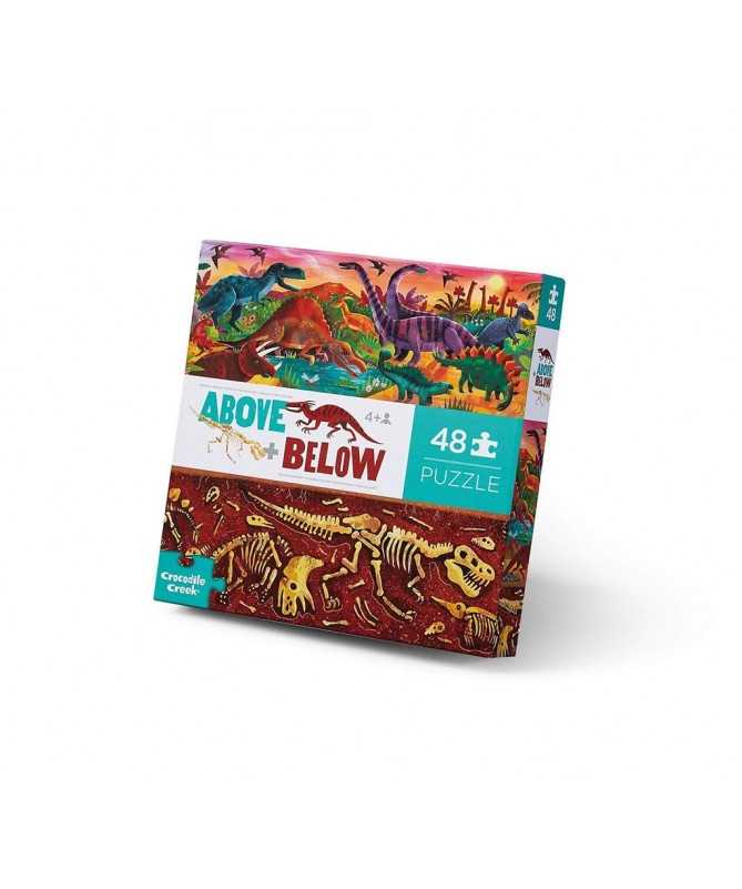 Puzzle Dessus & Dessous - 48 pièces - Le monde des dinosaures - 4a+ Puzzle Dessus & Dessous - 48 pièces - Le monde des dinosaures - 4a+