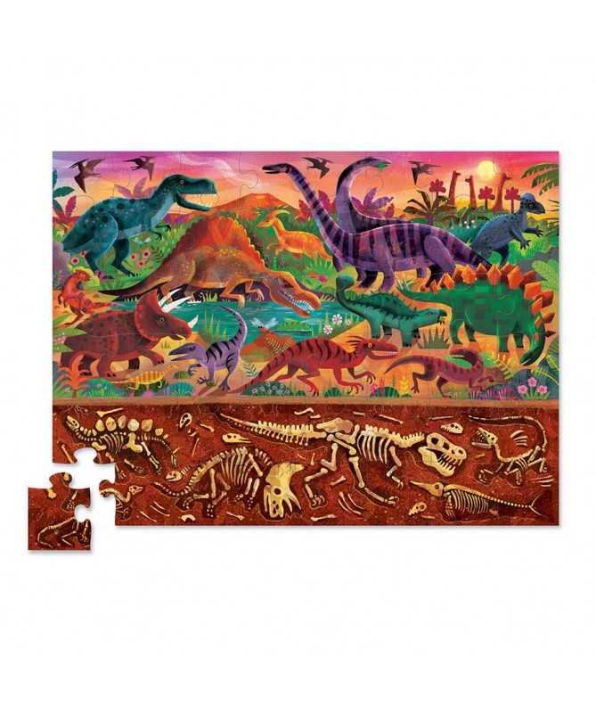 Puzzle Dessus & Dessous - 48 pièces - Le monde des dinosaures - 4a+ Puzzle Dessus & Dessous - 48 pièces - Le monde des dinosaures - 4a+
