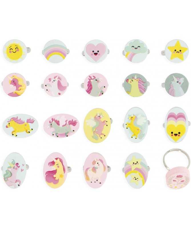 Licorne - 20 bagues ajustables Licorne - 20 bagues ajustables