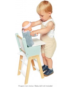 Chaise haute poupée en bois