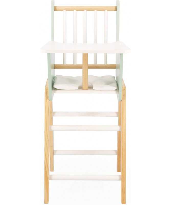 Chaise haute poupée en bois