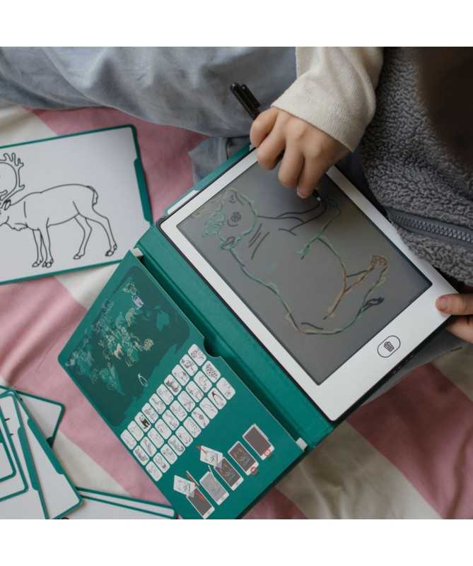 KIDYDRAW-MINI - Tablette à dessin 30 Animaux autour du monde