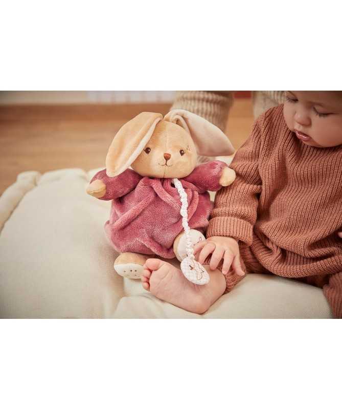Patapouf Musical 17 cm Lapin Bordeaux