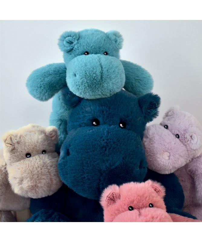 Peluche Hippopotame Blu - Bleu 40 cm