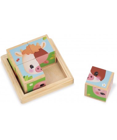 Ferme - Barquettes 4 cubes en bois