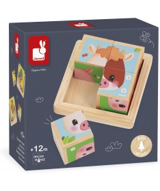 Ferme - Barquettes 4 cubes en bois