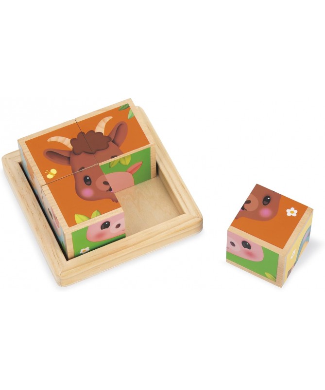 Ferme - Barquettes 4 cubes en bois