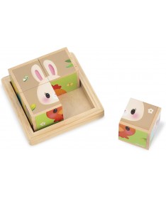 Ferme - Barquettes 4 cubes en bois