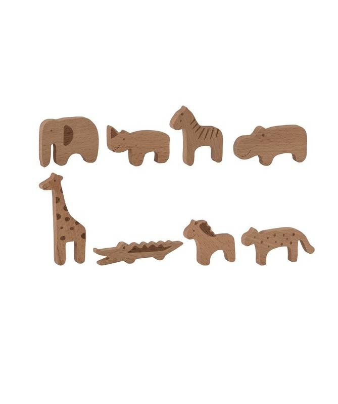 Figurines en bois - Animaux (8 pcs) - Jouets d'éveil - Baraka Jeux