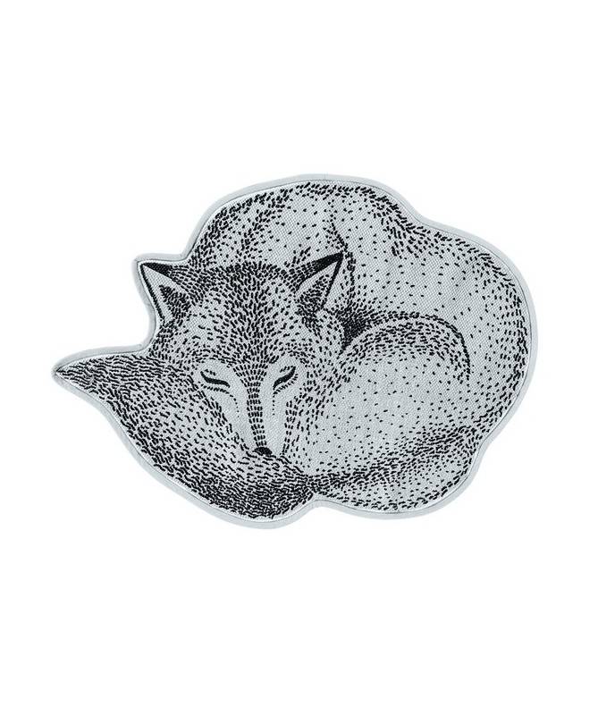 Tapis impression renard - bleu - cotton