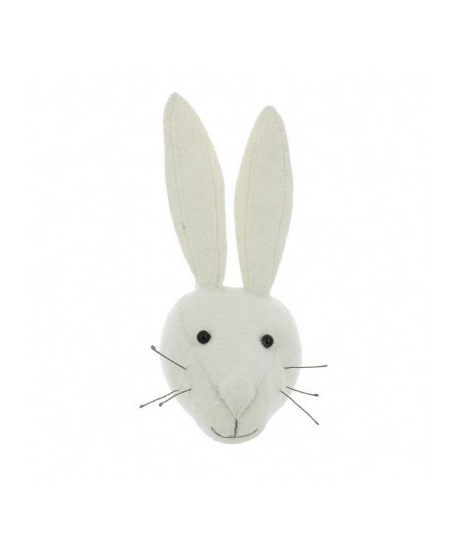 Trophée mini tête de lapin blanc Trophée mini tête de lapin blanc