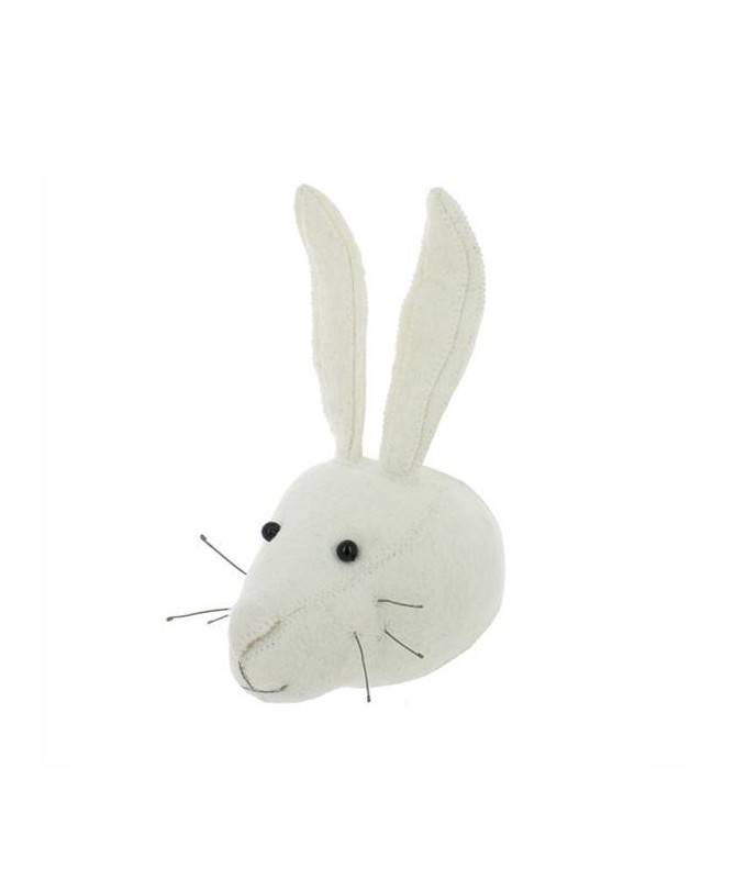 Trophée mini tête de lapin blanc Trophée mini tête de lapin blanc