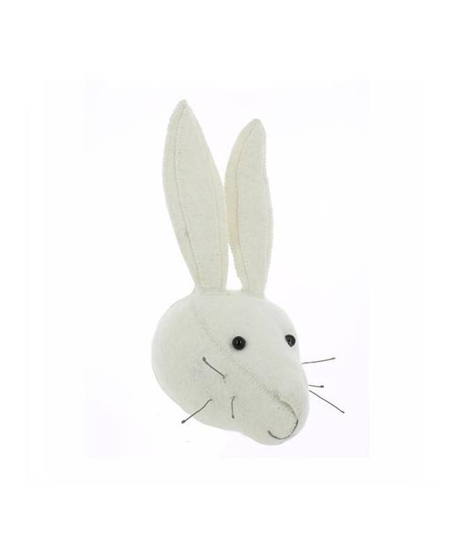 Trophée mini tête de lapin blanc Trophée mini tête de lapin blanc