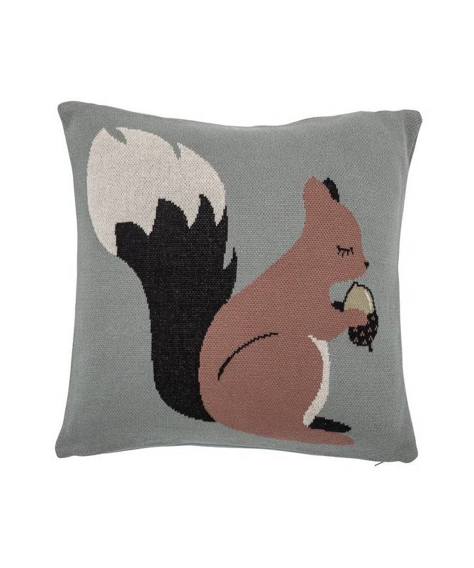 Coussin écureil - Coton - Bleu Coussin écureil - Coton - Bleu