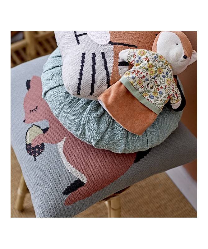 Coussin écureil - Coton - Bleu Coussin écureil - Coton - Bleu