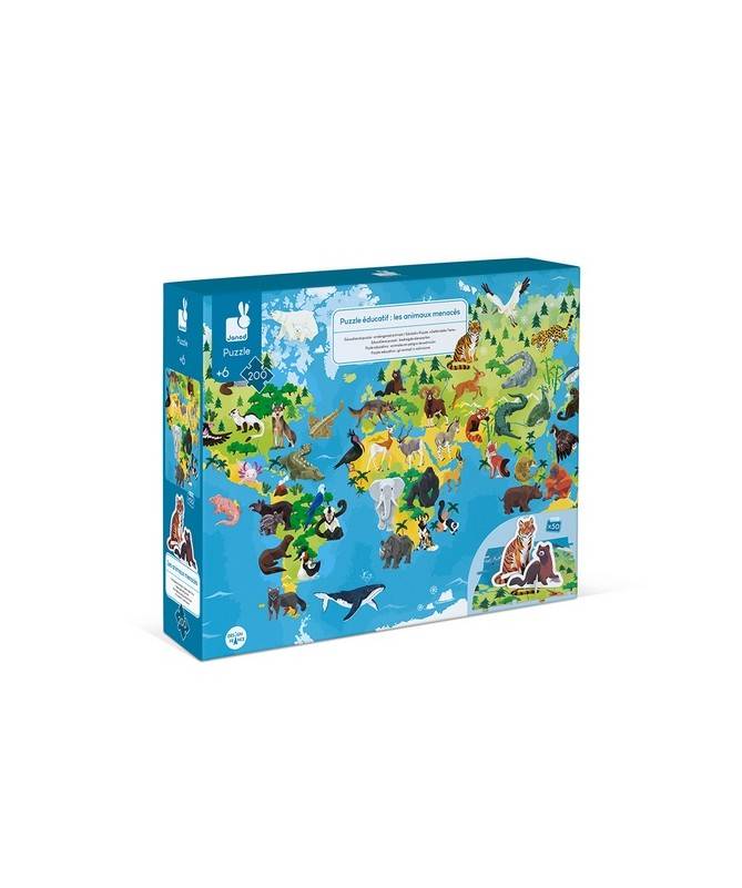 PUZZLE EDUCATIF- LES ANIMAUX MENACES - 200 PCS