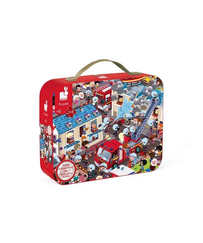 Puzzle d'observation rond - Pompiers Puzzle d'observation rond - Pompiers